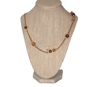 New Old Stock Vintage Japan Brown Necklace Vintage